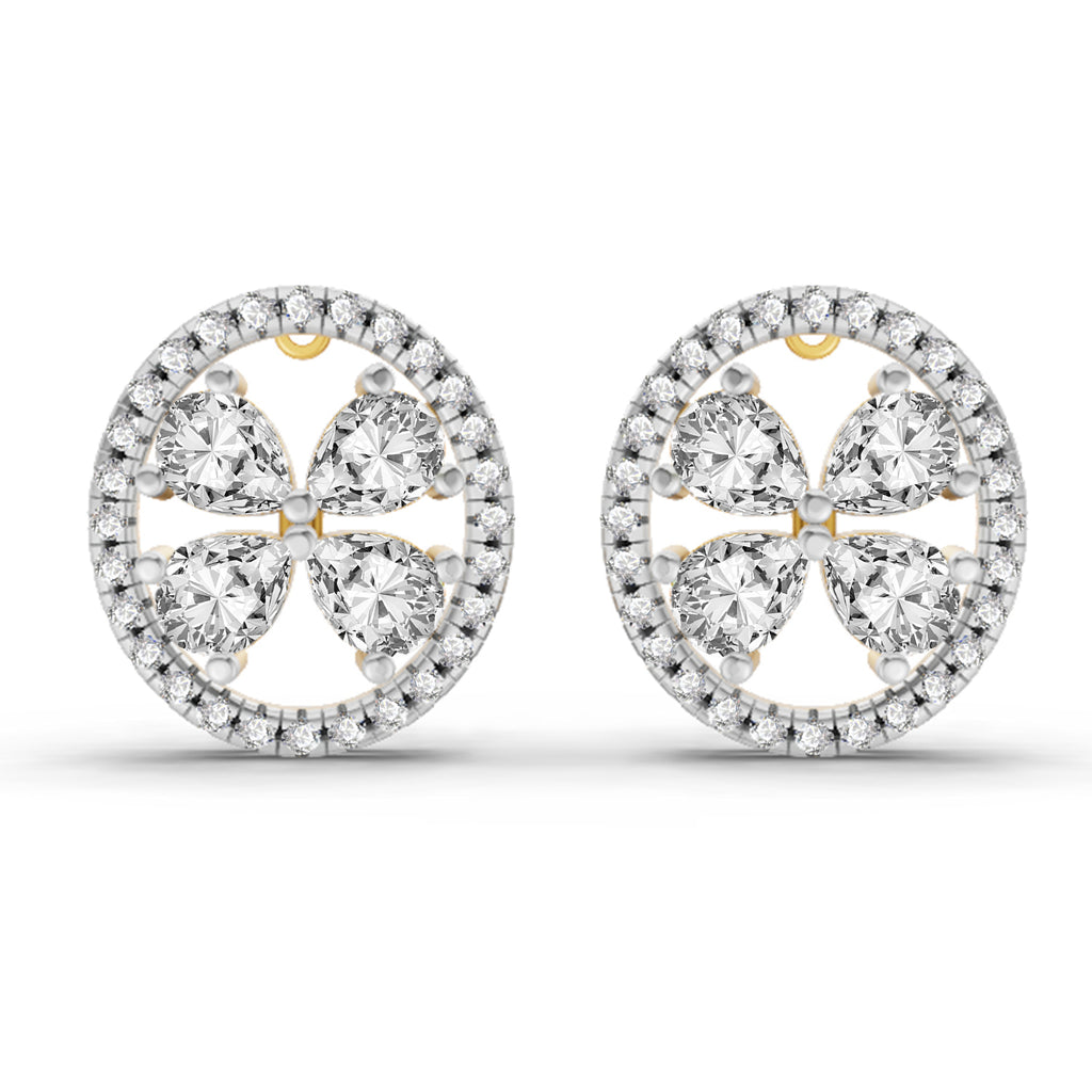 1.8 Carat Clover Earrings 14K