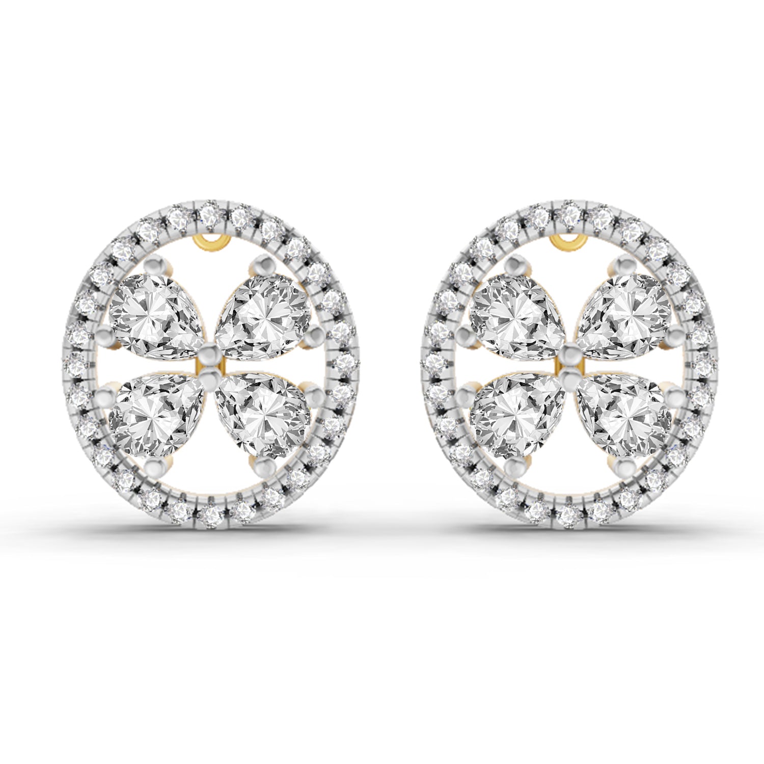 1.8 Carat Clover Earrings 14K