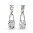 2.4 Carat Oval Shape Dangle Diamond Earrings 14K