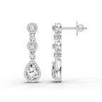 1.67 Carat Pear Shape Dangle Diamond Earrings 14K - White Gold