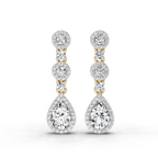 1.67 Carat Pear Shape Dangle Diamond Earrings 14K