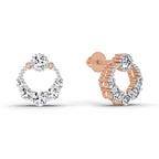 0.69 Carat Diamond Stud Earrings 14K - Rose Gold