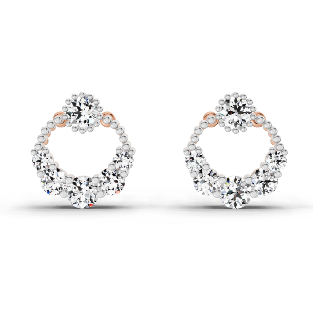 0.69 Carat Diamond Stud Earrings 14K - Rose Gold