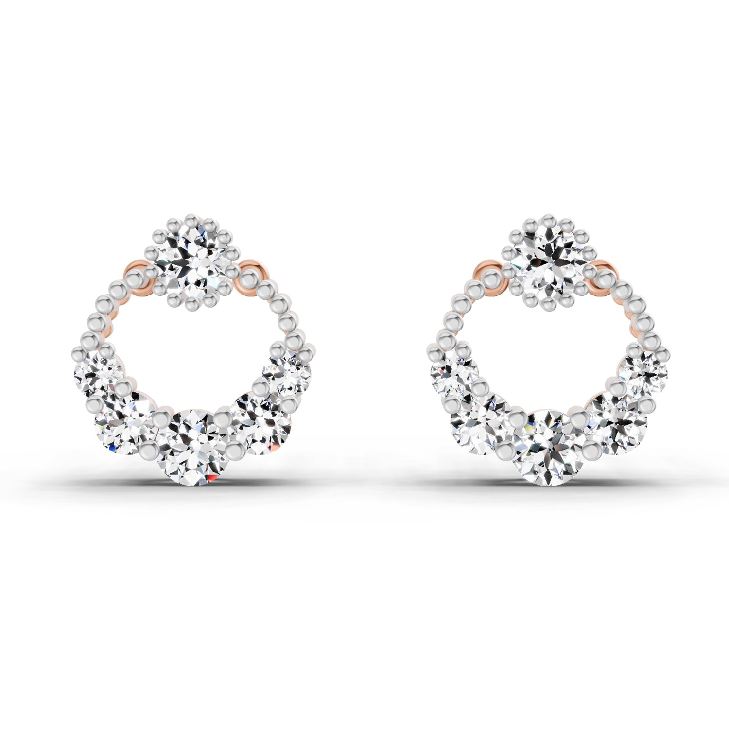 0.69 Carat Diamond Stud Earrings 14K - Rose Gold