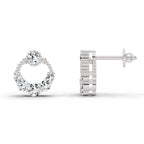 0.69 Carat Diamond Stud Earrings 14K - White Gold