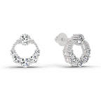 0.69 Carat Diamond Stud Earrings 14K - White Gold