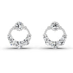 0.69 Carat Diamond Stud Earrings 14K - White Gold