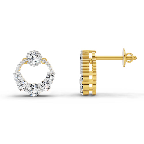 0.69 Carat Diamond Stud Earrings 14K