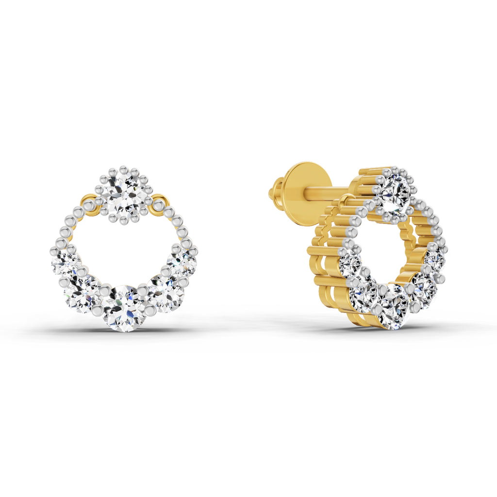 0.69 Carat Diamond Stud Earrings 14K