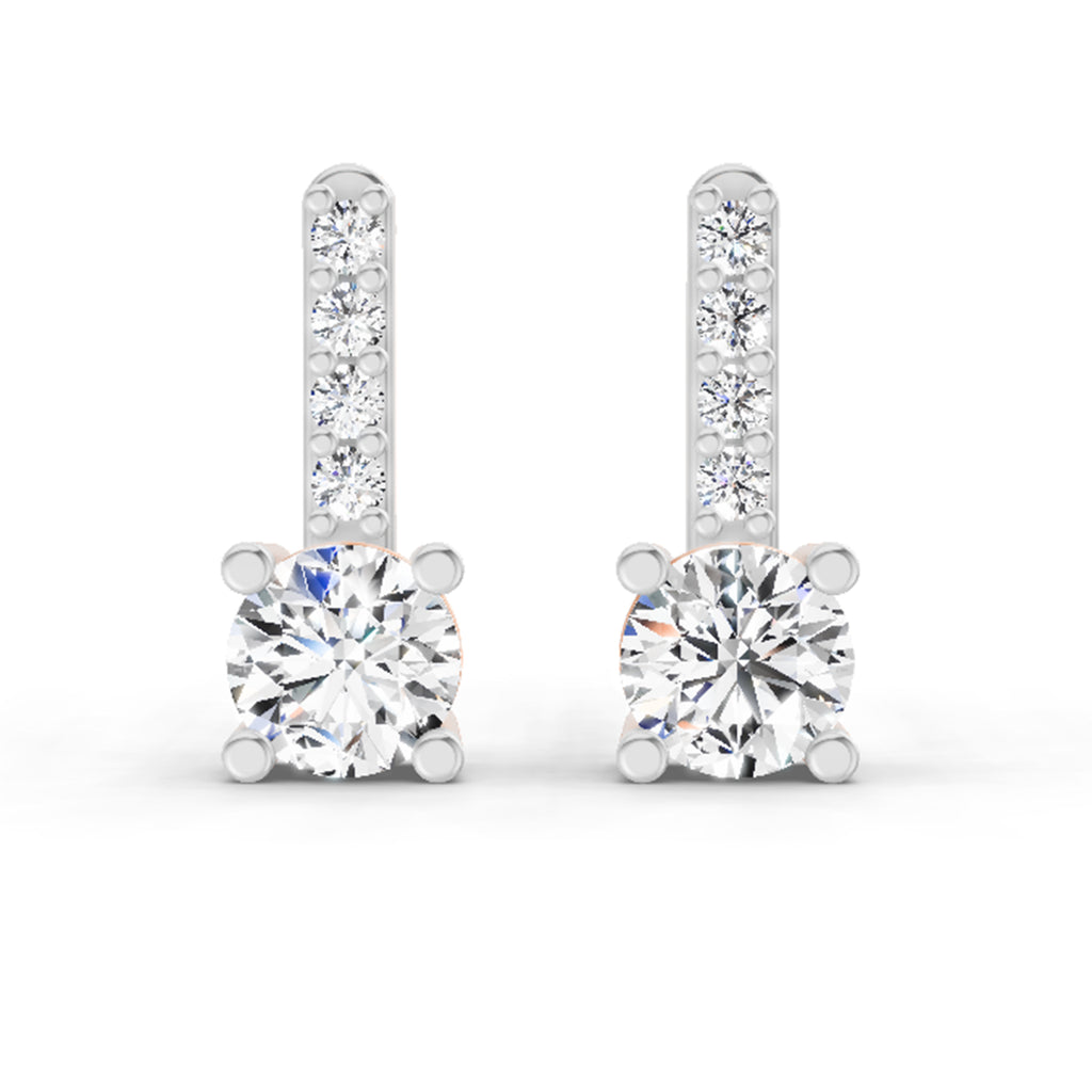 0.75 Carat Round Bar Drop Earrings 14K - Rose Gold