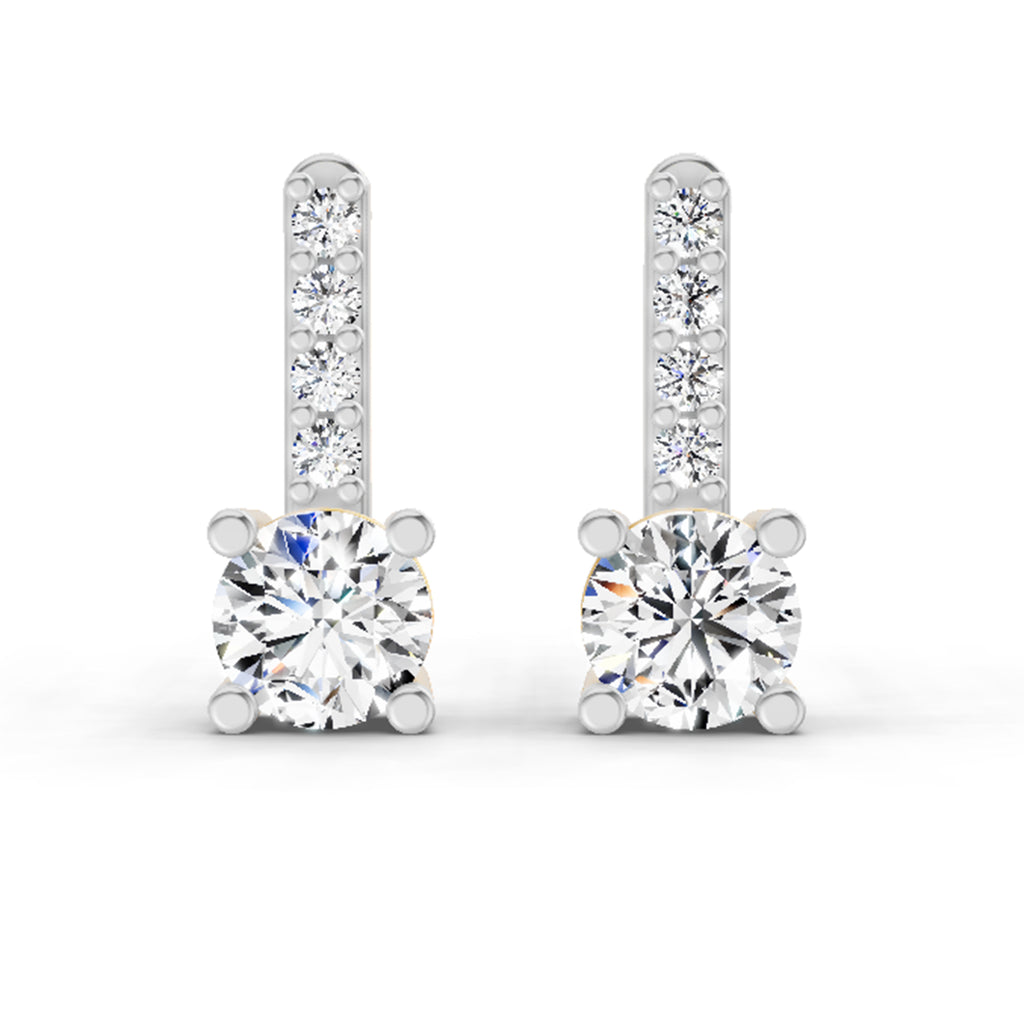 0.75 Carat Round Bar Drop Earrings 14K