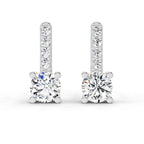 0.75 Carat Round Bar Drop Earrings 14K