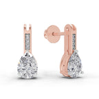 1.39 Carat Pear Eternal Drop Diamond Earrings 14K - Rose Gold