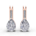 1.39 Carat Pear Eternal Drop Diamond Earrings 14K - Rose Gold