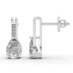 1.39 Carat Pear Eternal Drop Diamond Earrings 14K - White Gold