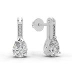 1.39 Carat Pear Eternal Drop Diamond Earrings 14K - White Gold