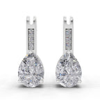 1.39 Carat Pear Eternal Drop Diamond Earrings 14K - White Gold