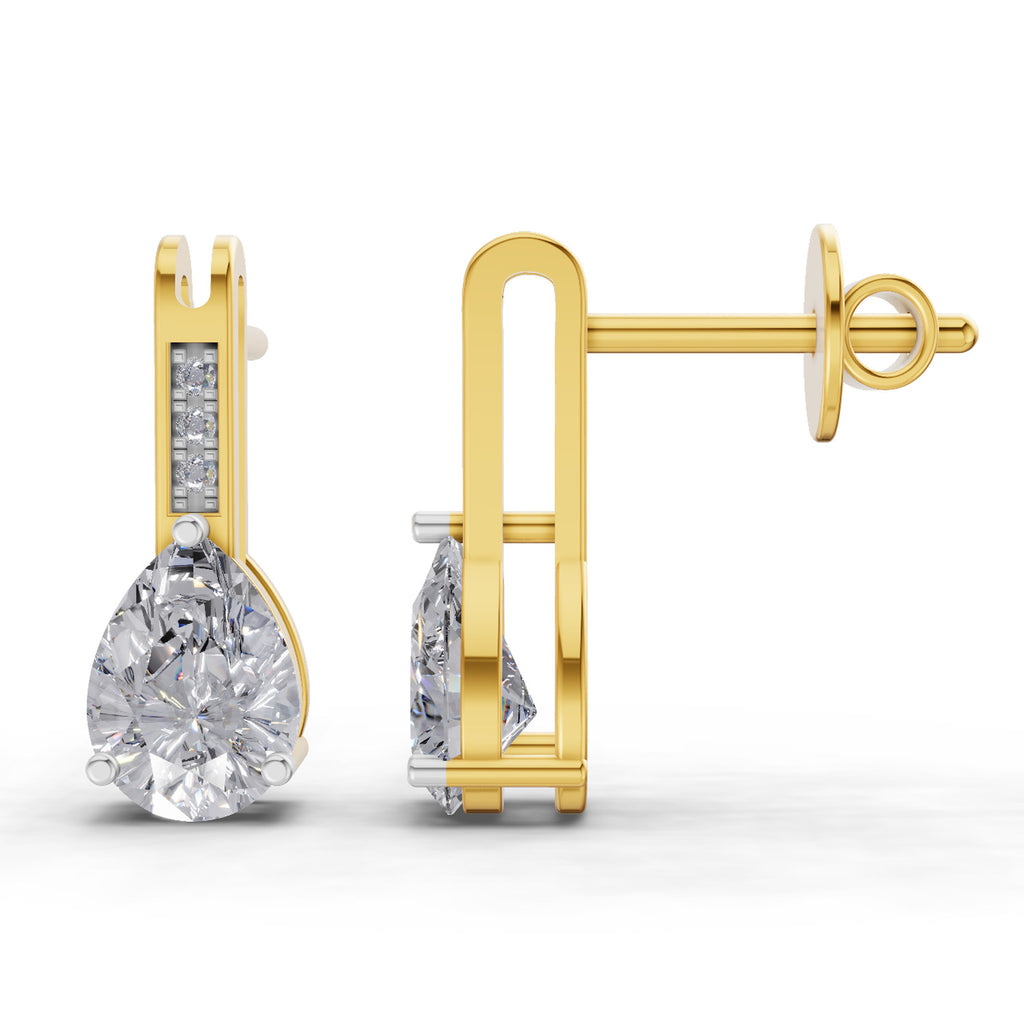 1.39 Carat Pear Eternal Drop Diamond Earrings 14K