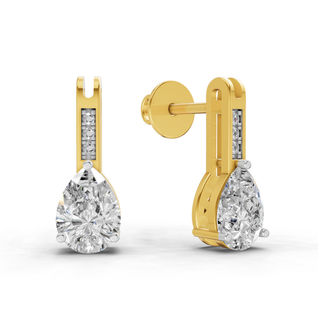 1.39 Carat Pear Eternal Drop Diamond Earrings 14K