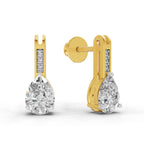 1.39 Carat Pear Eternal Drop Diamond Earrings 14K