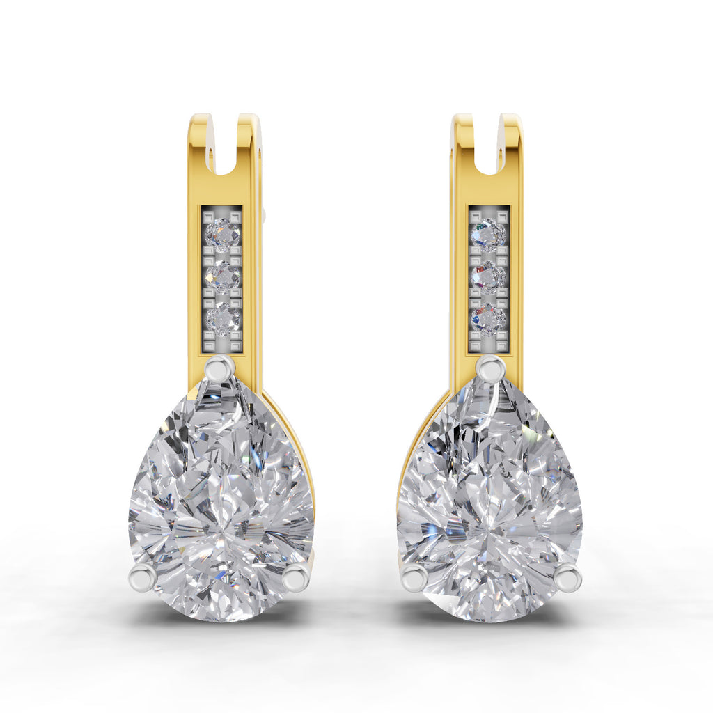 1.39 Carat Pear Eternal Drop Diamond Earrings 14K