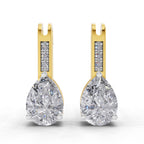 1.39 Carat Pear Eternal Drop Diamond Earrings 14K