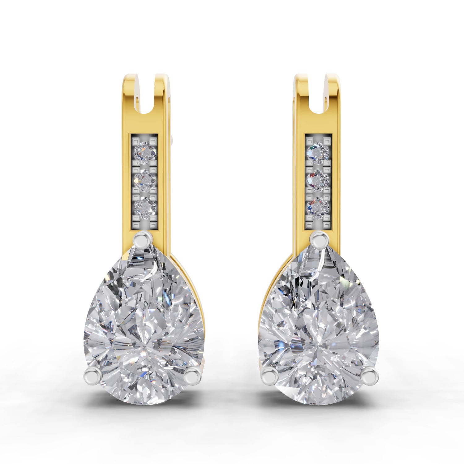 1.39 Carat Pear Eternal Drop Diamond Earrings 14K