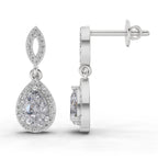 1.39 Carat Pear Elegant Diamond Earrings 14K - White Gold