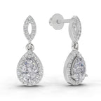 1.39 Carat Pear Elegant Diamond Earrings 14K - White Gold
