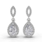 1.39 Carat Pear Elegant Diamond Earrings 14K - White Gold