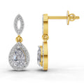 1.39 Carat Pear Elegant Diamond Earrings 14K