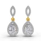 1.39 Carat Pear Elegant Diamond Earrings 14K