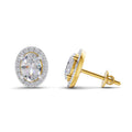 2.25 Carat Oval Shape Halo Diamond Earrings 14K