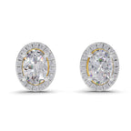 2.25 Carat Oval Shape Halo Diamond Earrings 14K