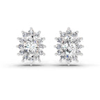 0.69 Carat Oval Halo Stud Earrings 14K - Rose Gold
