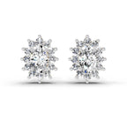 0.69 Carat Oval Halo Stud Earrings 14K