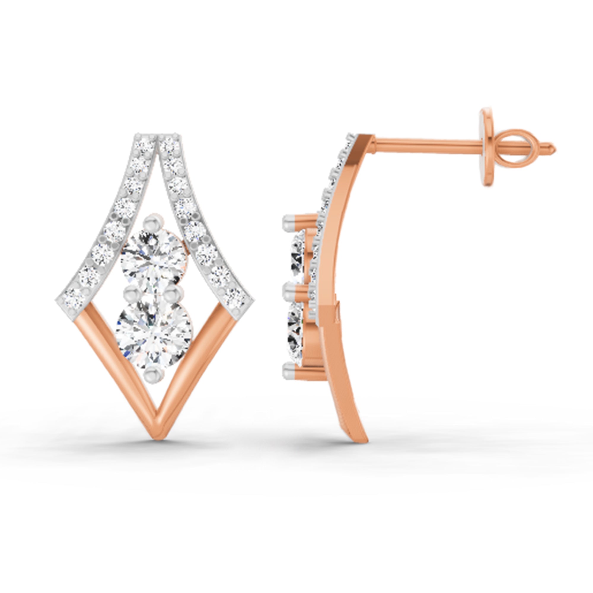 0.79 Ct Earrings 14K - Rose Gold