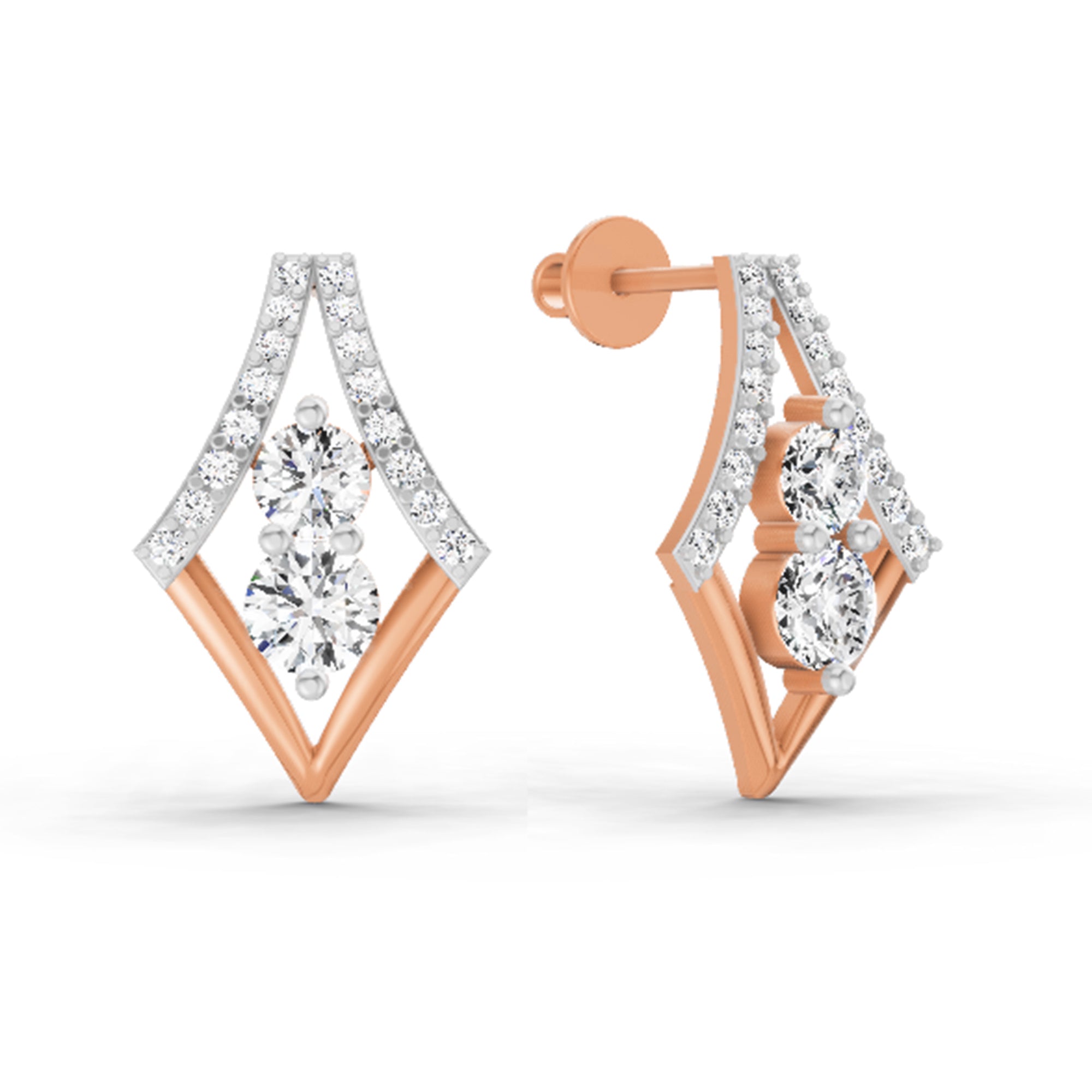0.79 Ct Earrings 14K - Rose Gold