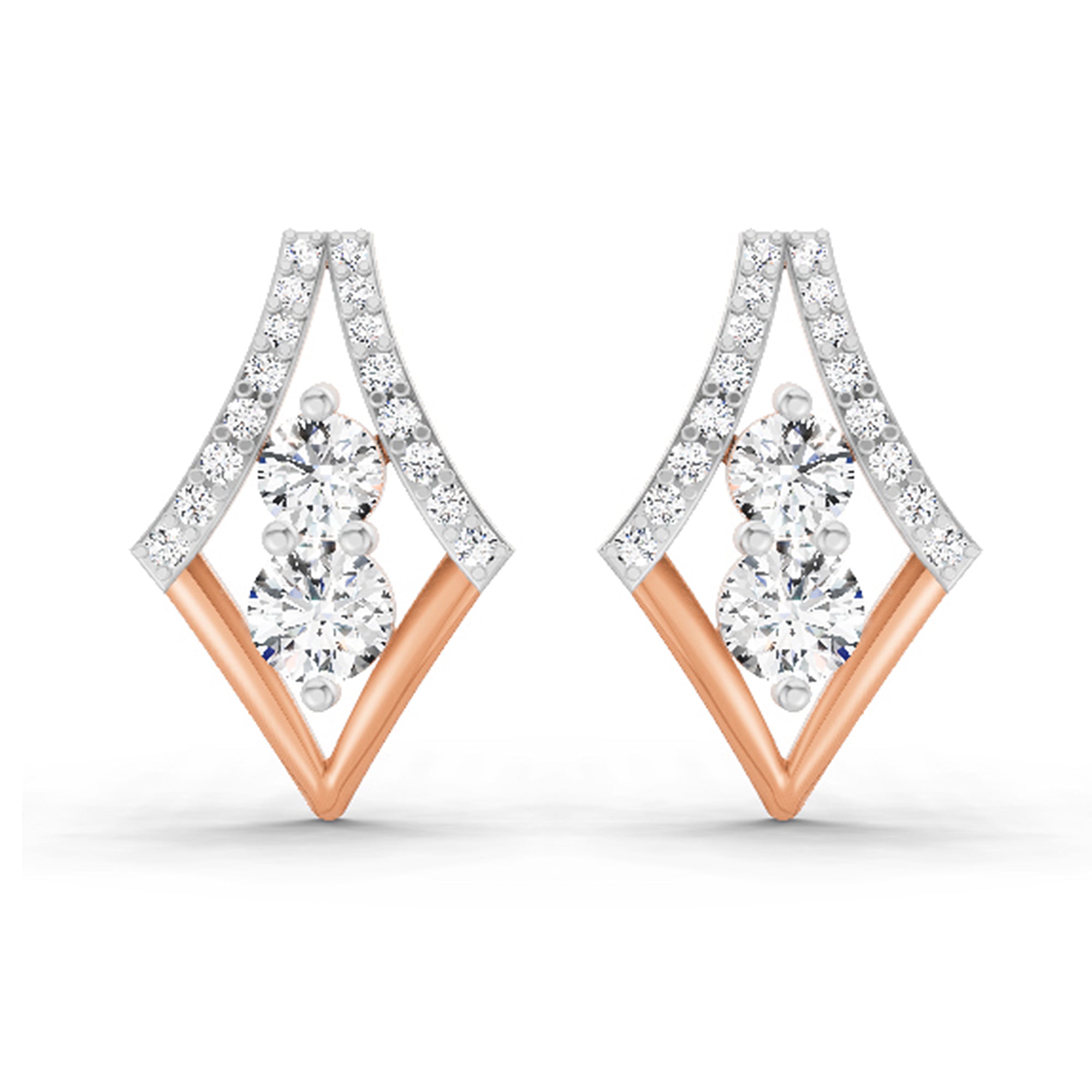 0.79 Ct Earrings 14K - Rose Gold