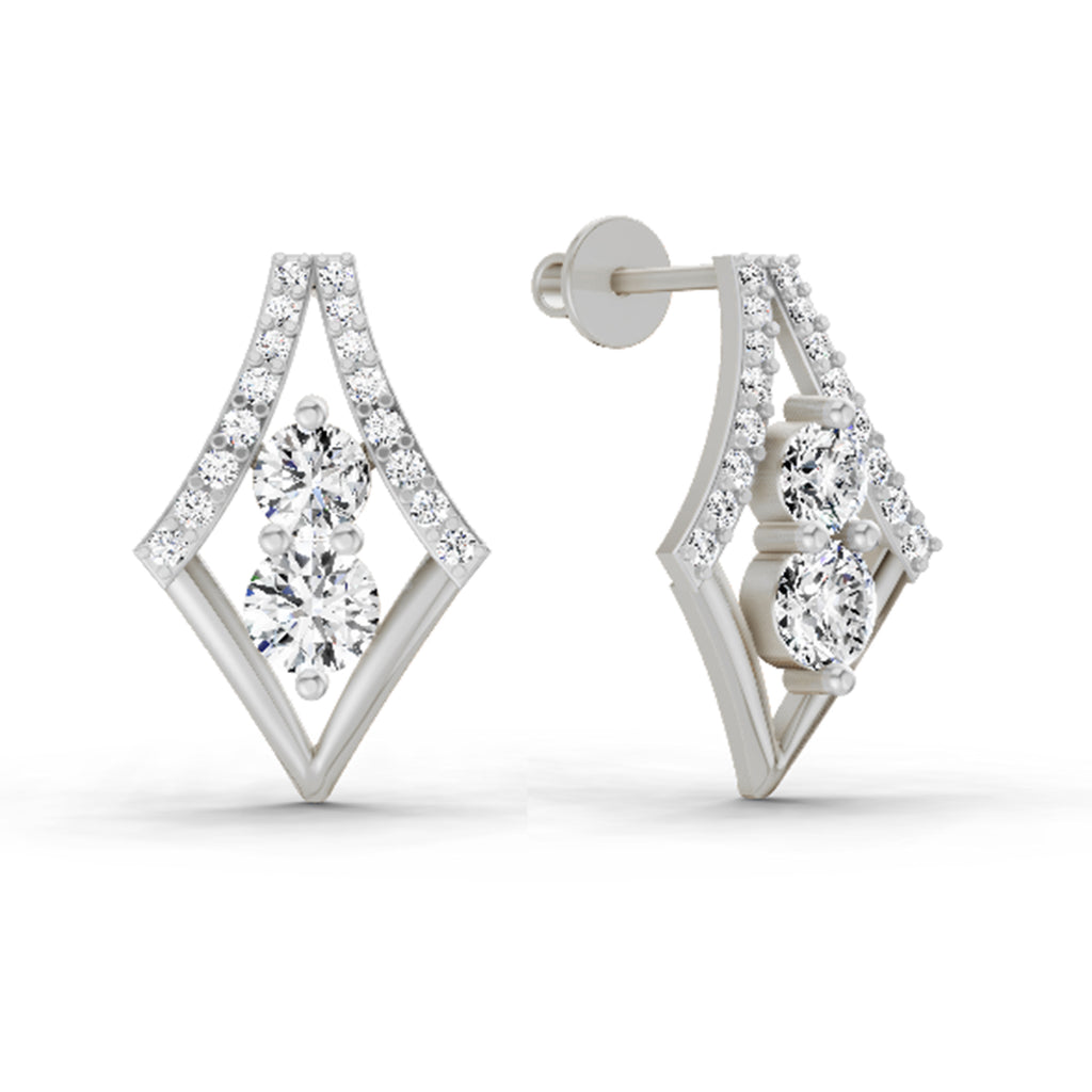 0.79 Ct Earrings 14K - White Gold