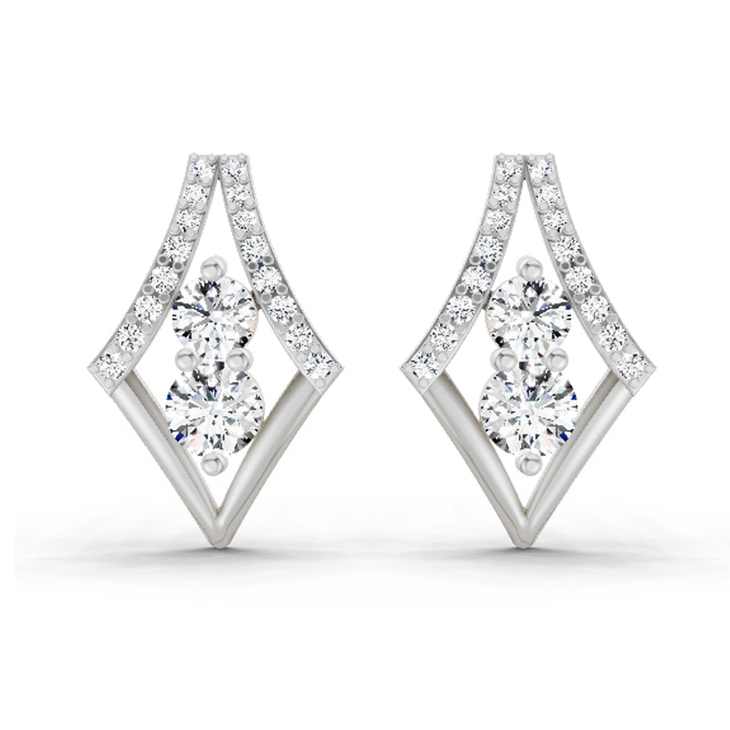 0.79 Ct Earrings 14K - White Gold
