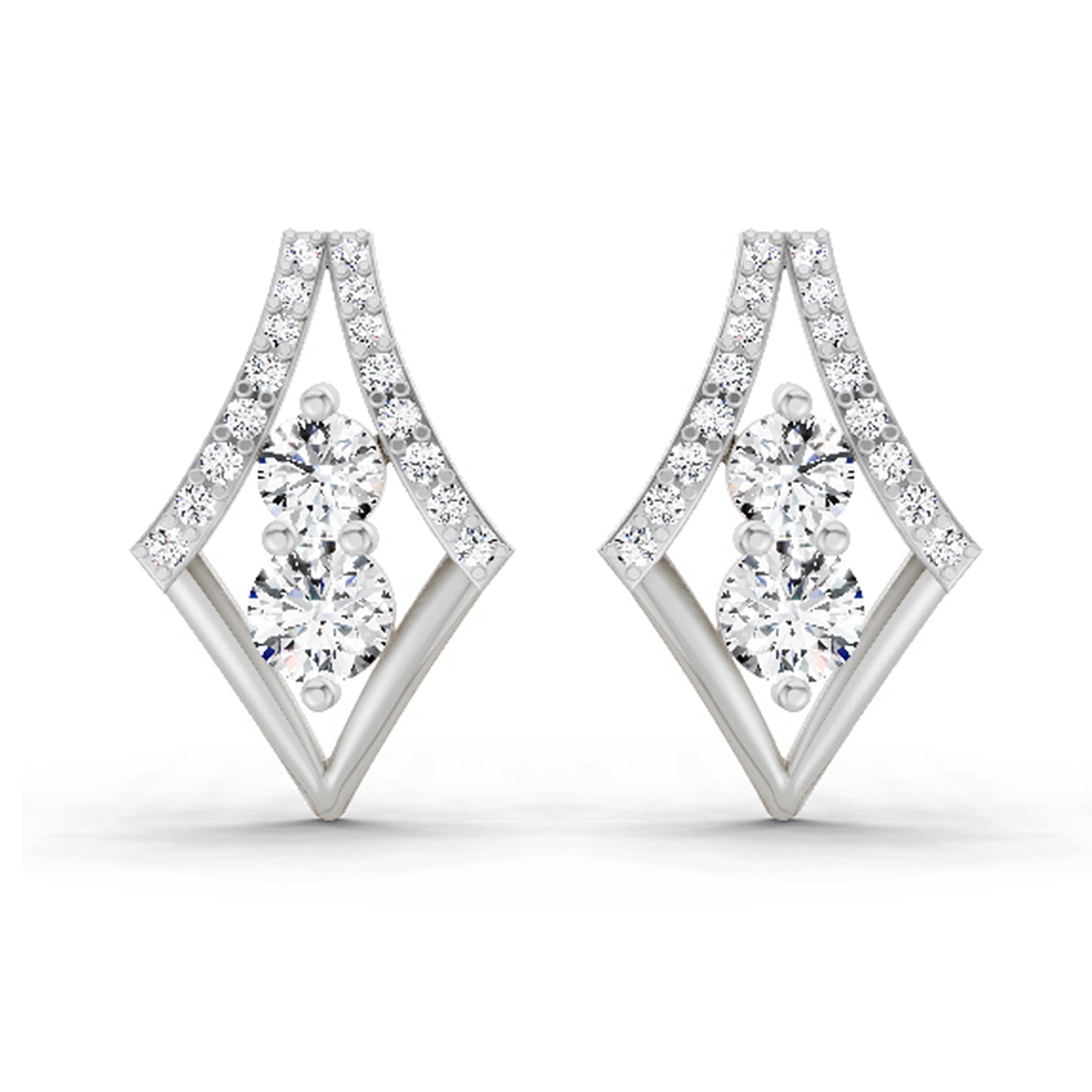 0.79 Ct Earrings 14K - White Gold