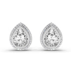 2.22 Carat Luna Pear Halo Earrings 14K - Rose Gold