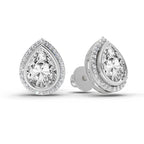 2.22 Carat Luna Pear Halo Earrings 14K - White Gold