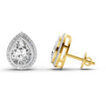 2.22 Carat Luna Pear Halo Earrings 14K