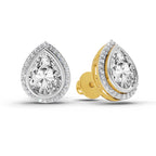 2.22 Carat Luna Pear Halo Earrings 14K