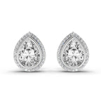 2.22 Carat Luna Pear Halo Earrings 14K