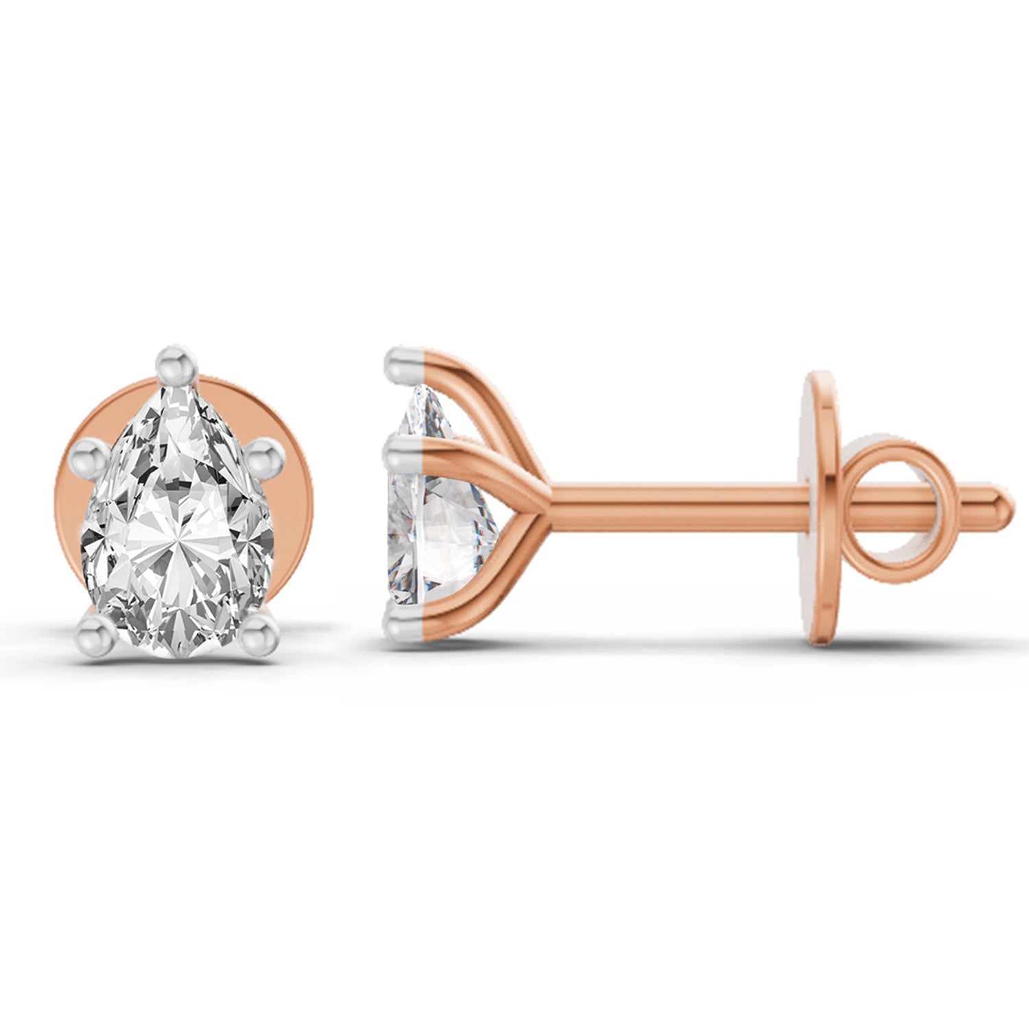0.46 Carat Pear Eternal Drop Diamond Earrings 14K - Rose Gold