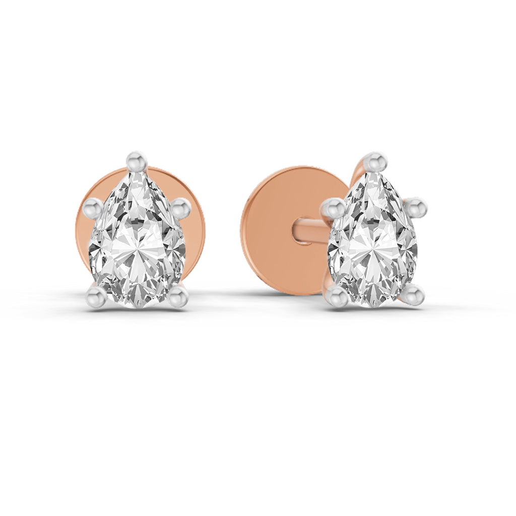 0.46 Carat Pear Eternal Drop Diamond Earrings 14K - Rose Gold