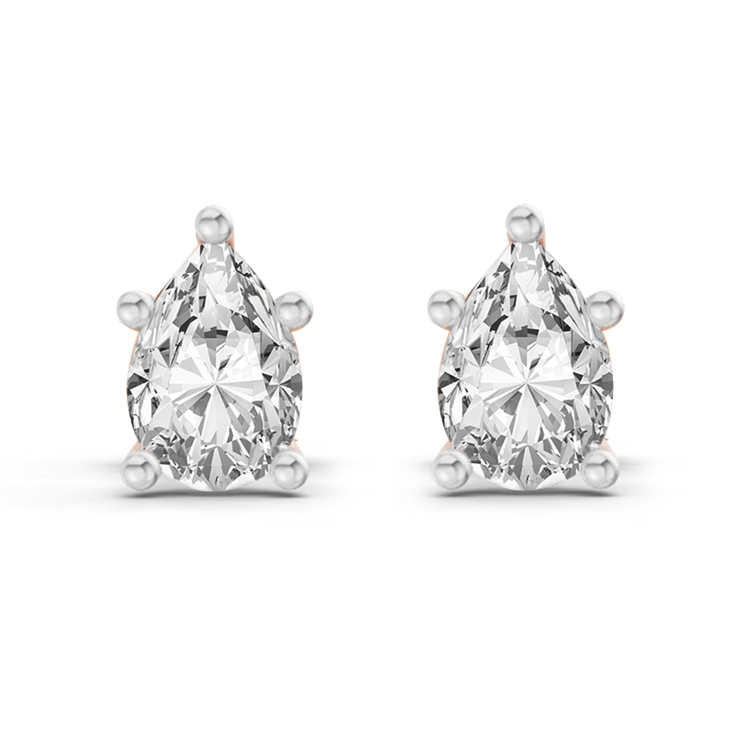0.46 Carat Pear Eternal Drop Diamond Earrings 14K - Rose Gold